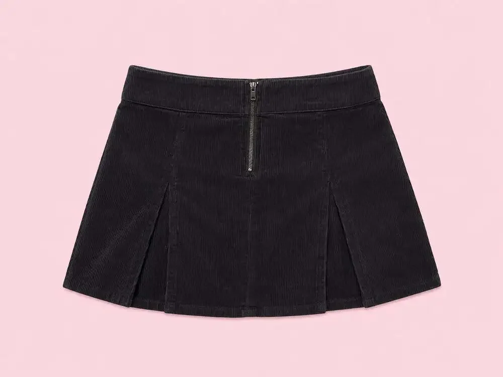 NWT- Wild Fable Dark Gray Corduroy Cargo Miniskirt with Front Pockets.